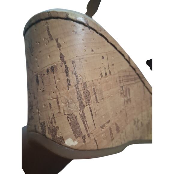 B.O.C. Born Women's size 8M Wedge Cork Heel Black Sandal Summer Boho Strappy - Picture 10 of 12